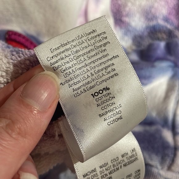 Mother The Fray Cap Sleeve Blueberry Tie Dye Sweat Rainbow Pullover Top - Picture 13 of 14